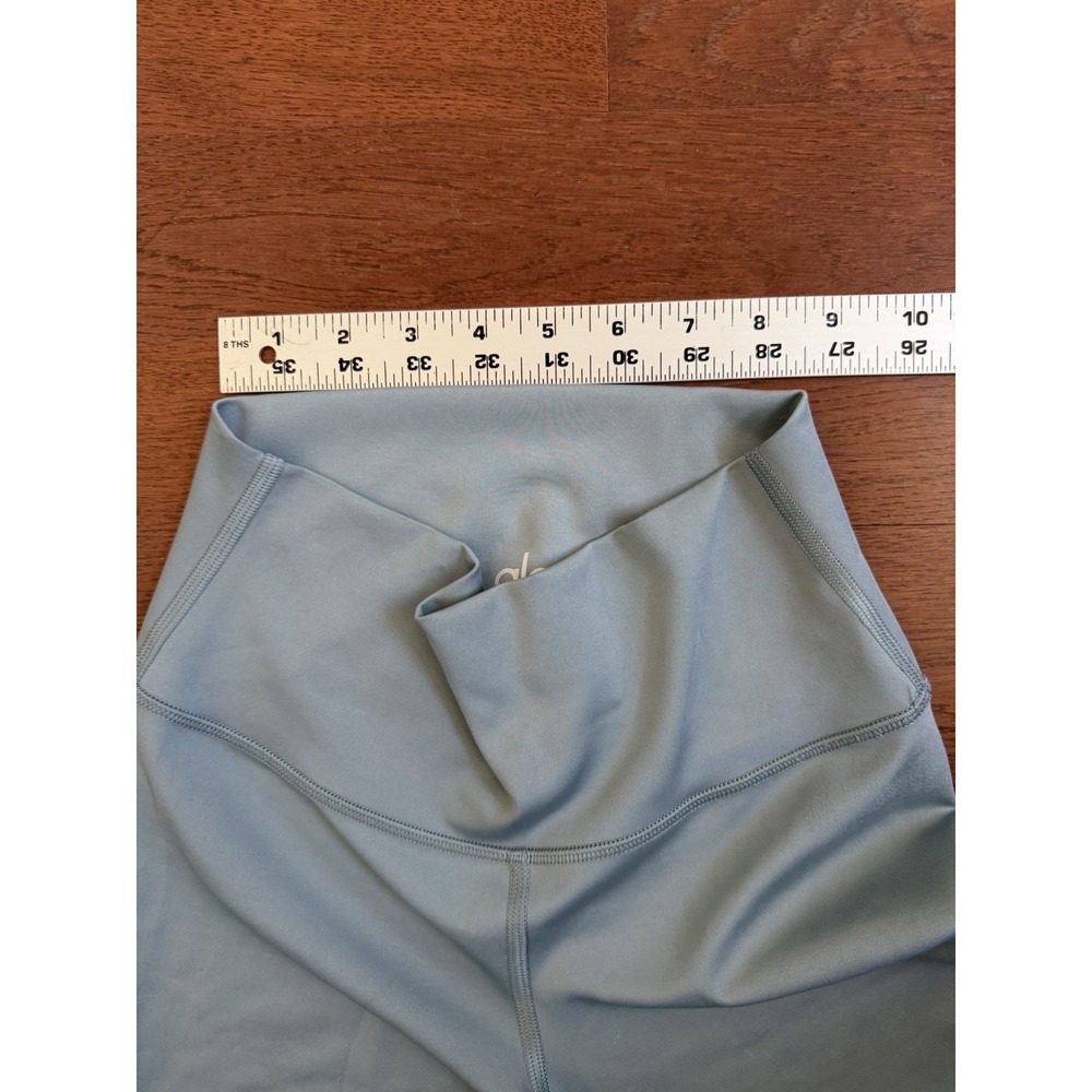 ALO Yoga High Waisted Flare Legging Light Blue Womens Small Ankle Snap - Picture 4 of 7